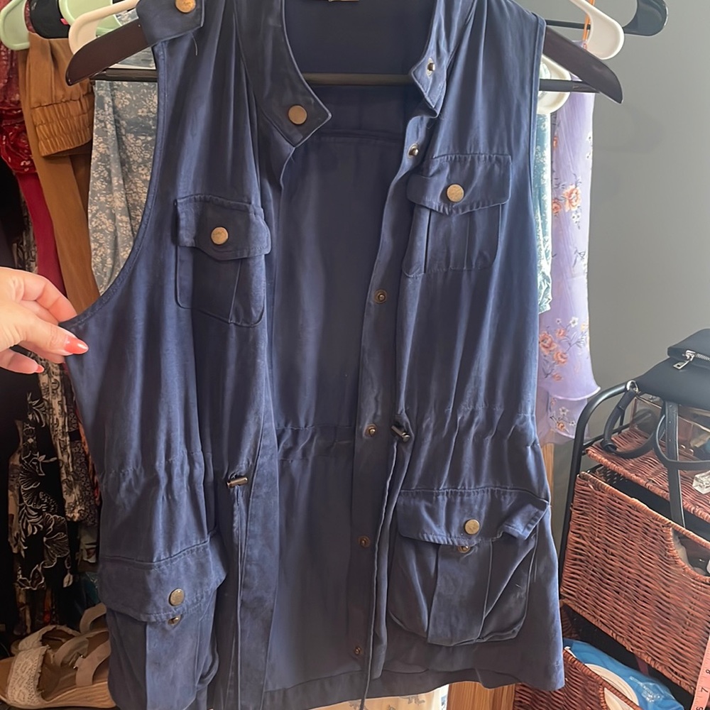 Navy blue cargo vest